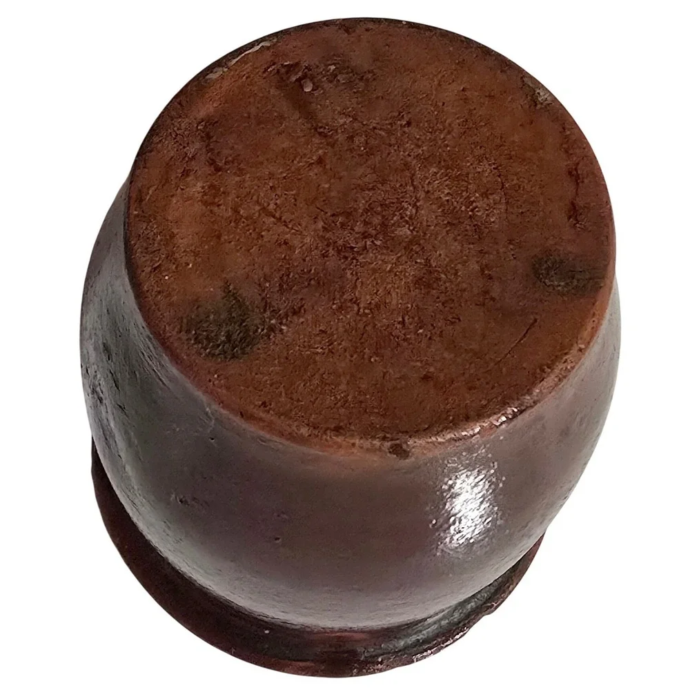 Vintage Brown Composition Cachepot 4 in Small Rustic Planter Crock